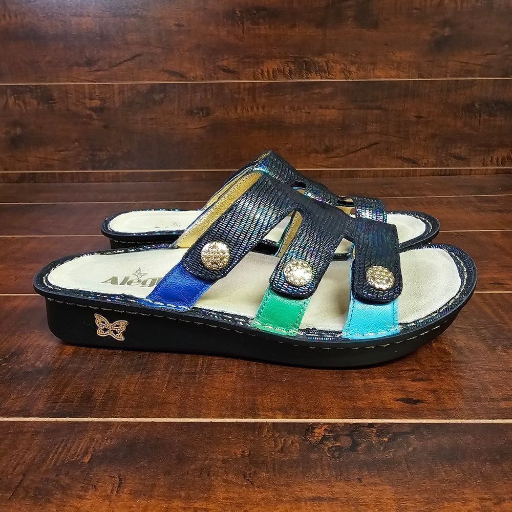Alegria Venice Chromatic Adjustable Slide Sandal Womens Size 8-8.5